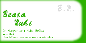 beata muhi business card